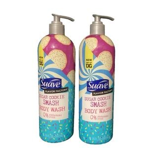 Suave Sugar Cookie Smash 0% Parabens/Dyes Set of 2 - 20 oz each Pump Body Washes